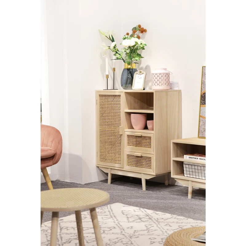 Sideboard mit Rattanfront – Natur, 70 cm