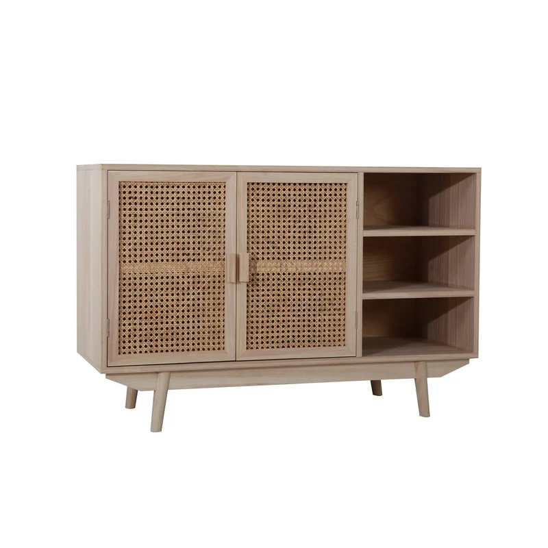 Sideboard mit Rattanfront – Natur, 100 cm