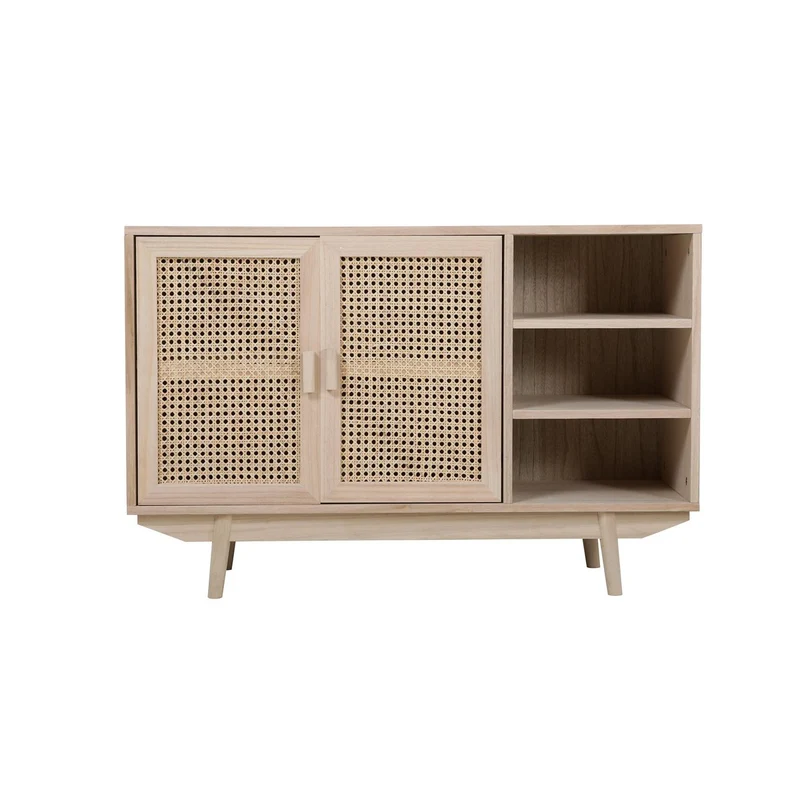 Sideboard mit Rattanfront – Natur, 100 cm