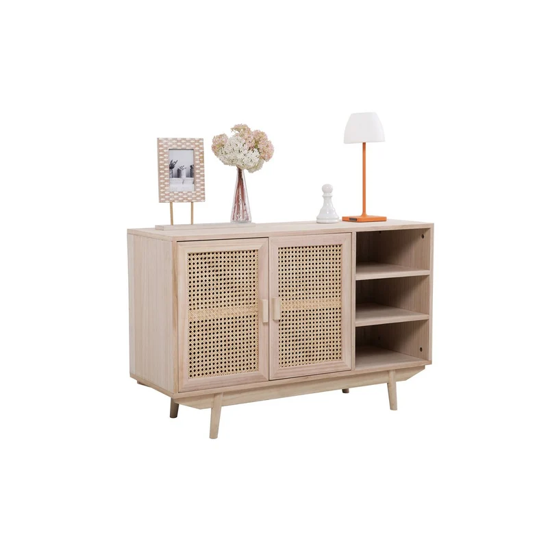 Sideboard mit Rattanfront – Natur, 100 cm