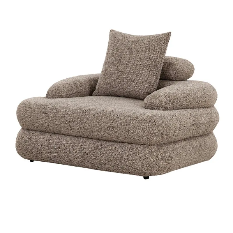 Pole to Pole Loungesessel Cairo – Sand-Bouclé, 117 × 103 × 70 cm