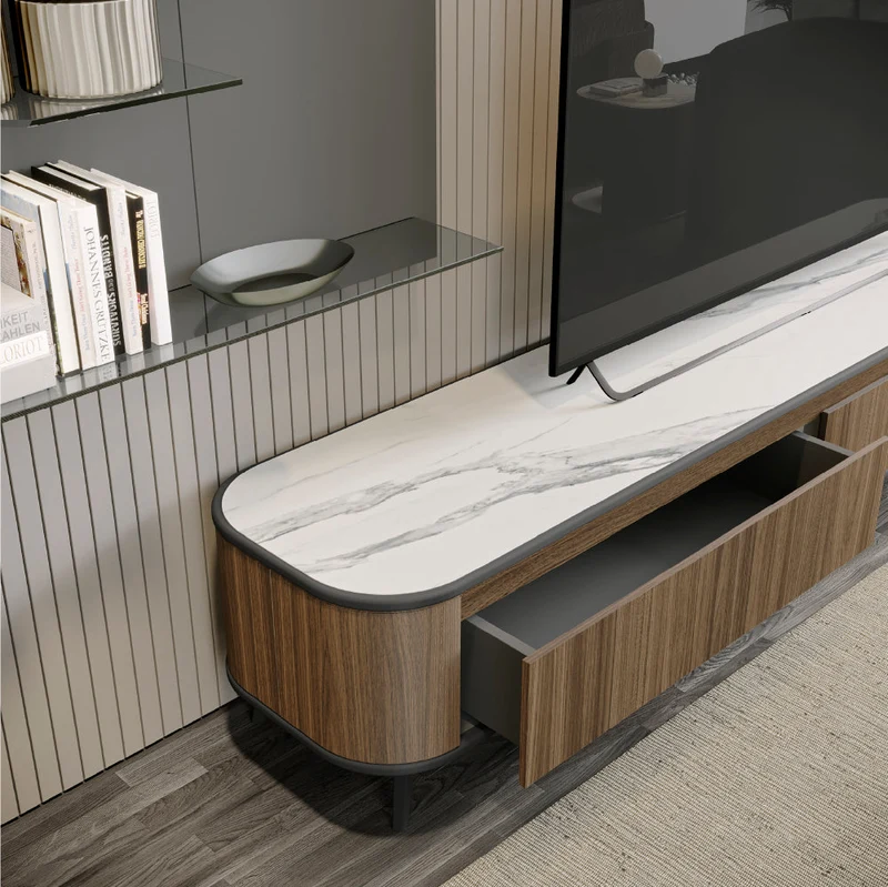 Evanyrouse Tepui TV-Möbel mit 2 Schubladen 220 cm mit Sockel