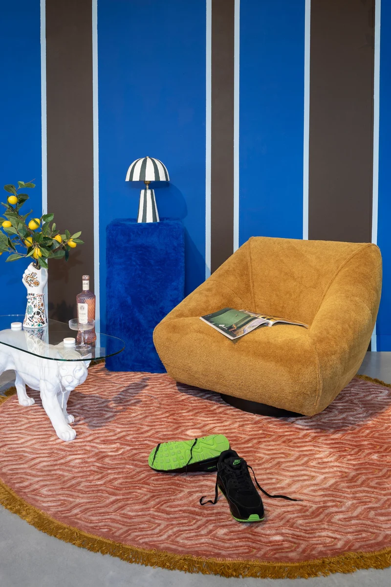 Bold Monkey Loungesessel Jump Around Ochre – Polyester, 88 × 91 × 71 cm
