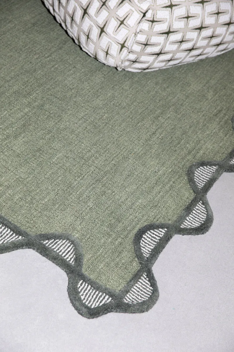 Bold Monkey Teppich Sugar Lines – Grün, Wolle, 230 × 160 × 2 cm
