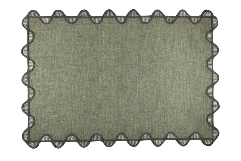 Bold Monkey Teppich Sugar Lines – Grün, Wolle, 230 × 160 × 2 cm