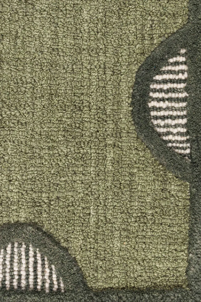 Bold Monkey Teppich Sugar Lines – Grün, Wolle, 230 × 160 × 2 cm