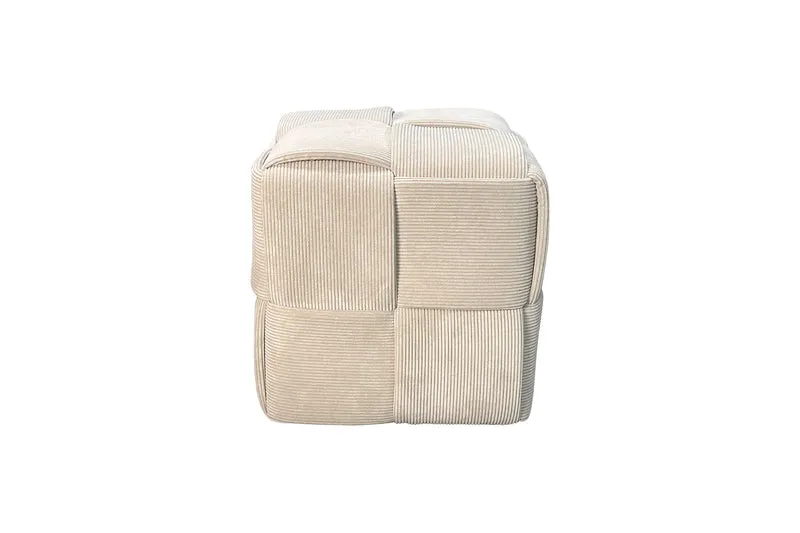 Pouf URBAN / Cord beige, dunkelgrün oder grau / Vollpolster / Hocker / B 40, H 40, T 40 cm