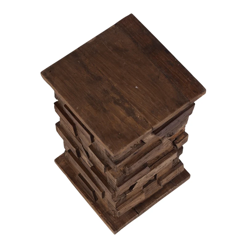 PFLANZEN HOCKER "DOME" | 50cm, Massivholz | Natur Beistelltisch