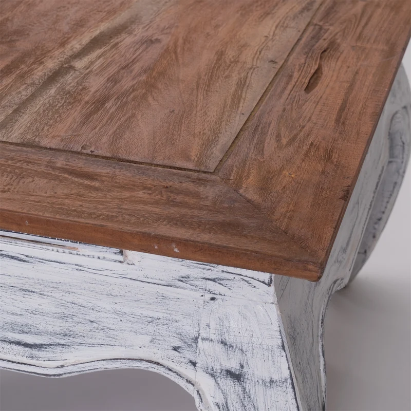 OPIUMTISCH "EAST 60" | 60x60x35cm, Mahagoni | Beistelltisch | Farbe: 05 weiß-natur