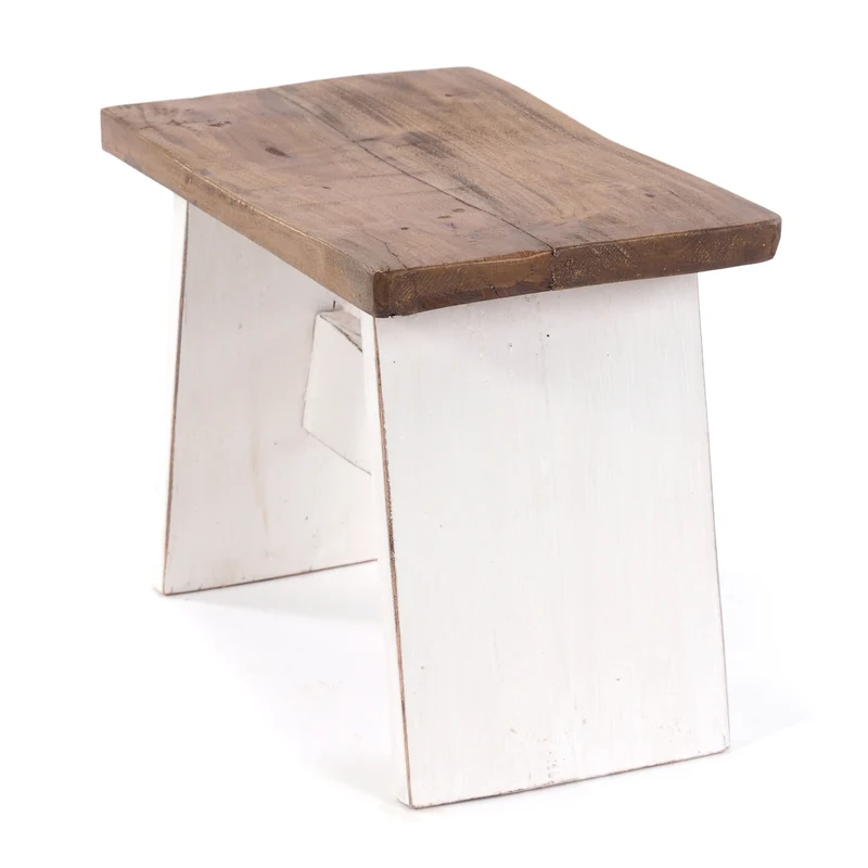SITZBÄNKCHEN "SCHEMEL 40" | Mahagoni, 31x40x25cm | Fußhocker | Farbe: 06 weiß-landhaus