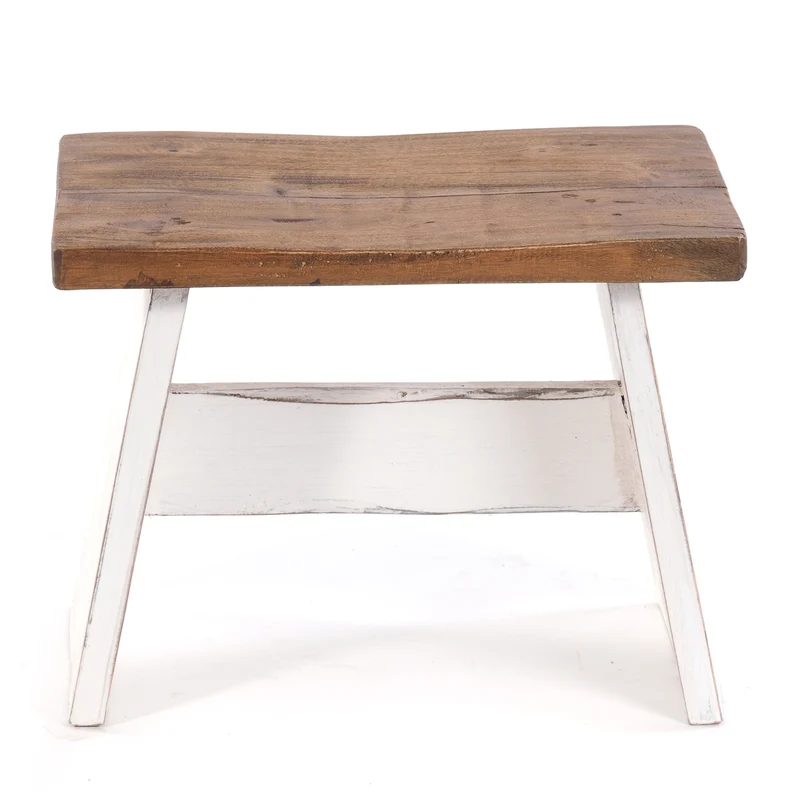 SITZBÄNKCHEN "SCHEMEL 40" | Mahagoni, 31x40x25cm | Fußhocker | Farbe: 06 weiß-landhaus