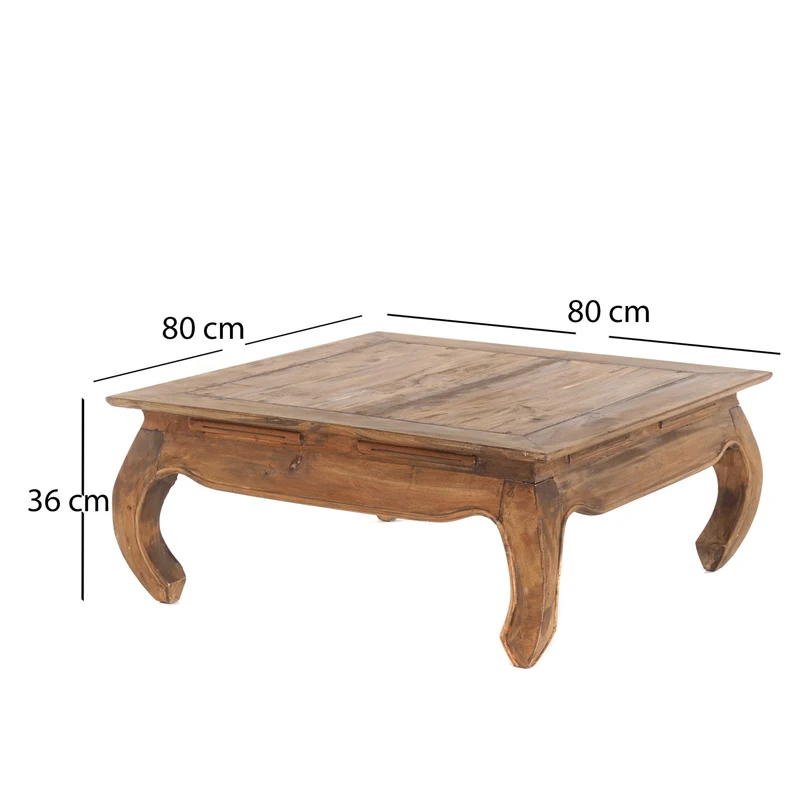 OPIUMTISCH "EAST 80" | 80x80x36 cm, Mahagoni | Beistelltisch | Farbe: 01 natur-vintage
