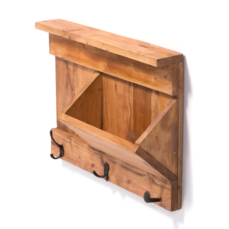 SCHLÜSSELBRETT "NATURA 50" | 50x35x13cm (BxHxT), Staufach | Garderobe | Farbe: 08 honigfarben gewachst