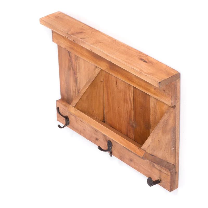 SCHLÜSSELBRETT "NATURA 50" | 50x35x13cm (BxHxT), Staufach | Garderobe | Farbe: 08 honigfarben gewachst