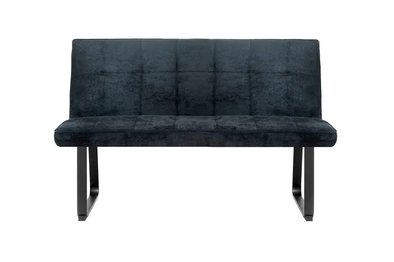 Bank Talea / Moderne Sitzbank mit einem Webstoff-Bezug in dunkelgrau oder hellgrau / Metall Gestell schwarz pulverbeschichtet / Bank mit Rückenlehne / B 140 oder 160, H 92, T 59 cm