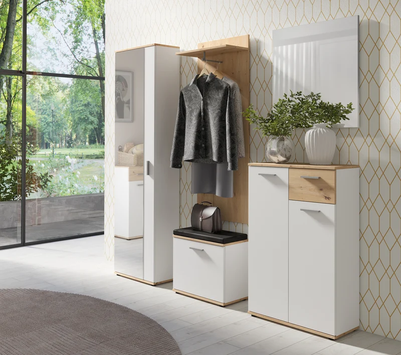 Wand-Spiegel JAKOB / Kante in anthrazit oder weiß / 60 x 70 cm / Zeitloser Hänge-Spiegel / Garderoben-Set / Flur / Badezimmer-Möbel / Moderner Designer Spiegel / B 60, H 70, T 2 cm