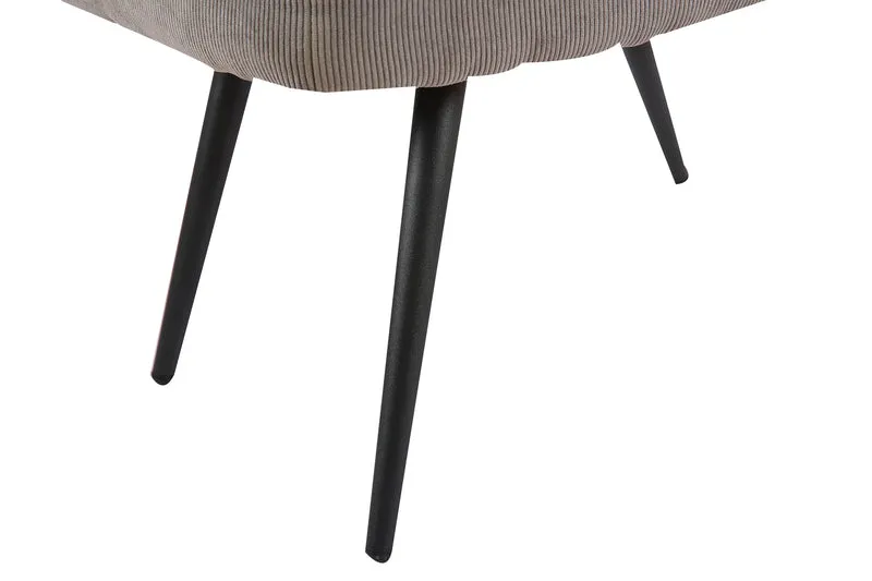 Hocker Uta / Cord grau, Samt schwarz, Webstoff dunkelgrau, Samt dunkelgrün, Webstoff sandfarben / Gestell schwarz pulverbeschichtet / Fuß-Ablage / Sitzhocker / B 60, H 39, T 41 cm