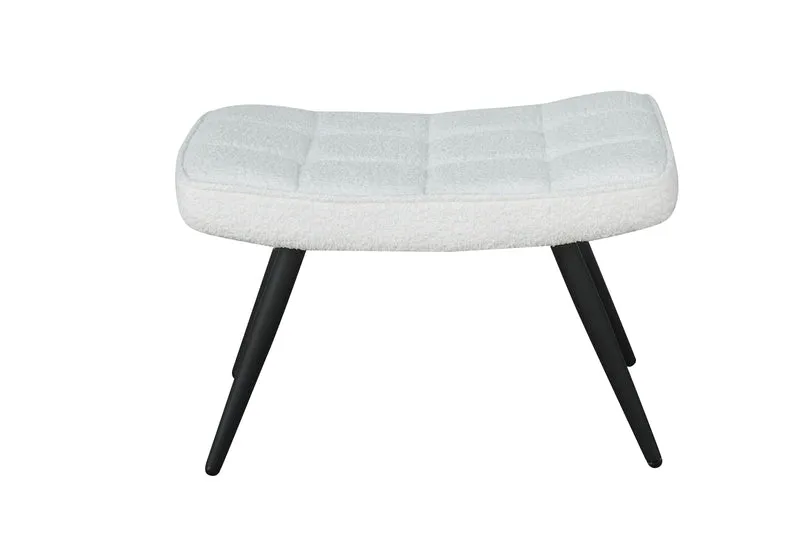 Hocker Uta / Cord grau, Samt schwarz, Webstoff dunkelgrau, Samt dunkelgrün, Webstoff sandfarben / Gestell schwarz pulverbeschichtet / Fuß-Ablage / Sitzhocker / B 60, H 39, T 41 cm