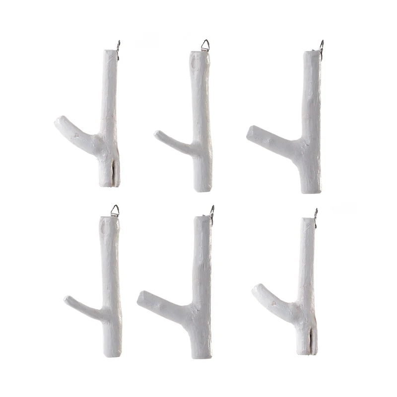 6x GARDEROBENHAKEN LIMB | 15cm(H) Kleiderhaken, Wandhaken aus Ästen