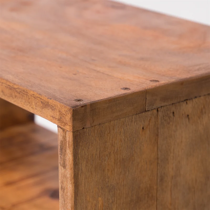 BEISTELLTISCH "BOSTON" | Teak / Mahagoni | Couchtisch mit Fach