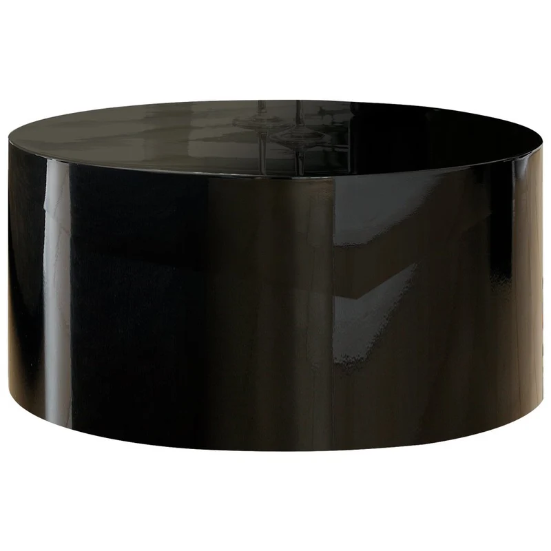 Couchtisch Hochglanz Schwarz, rund – Ø 60 cm