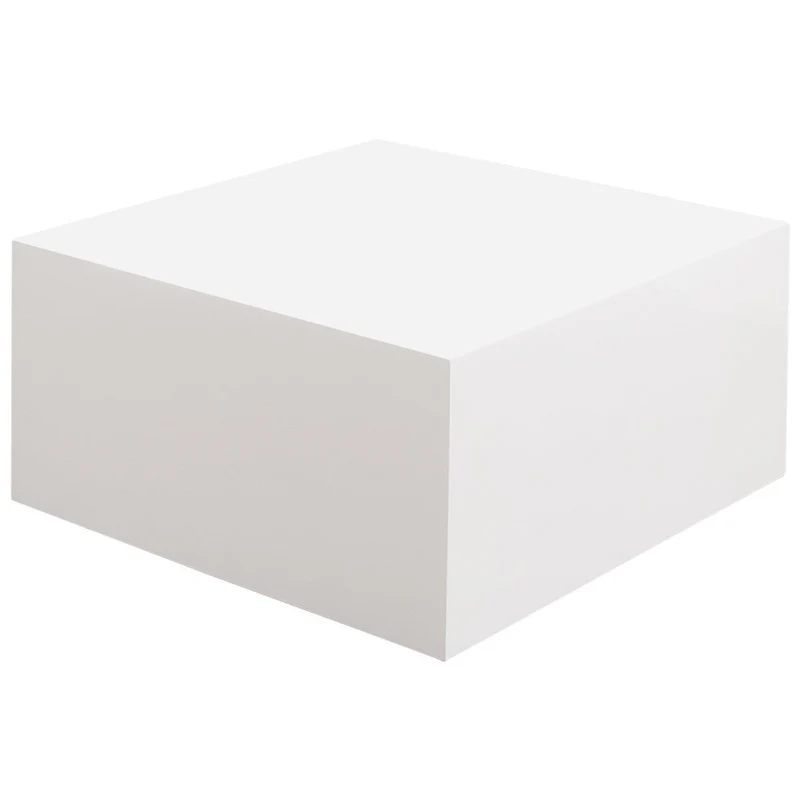 Couchtisch Hochglanz Weiß, quadratisch – 60 × 60 cm