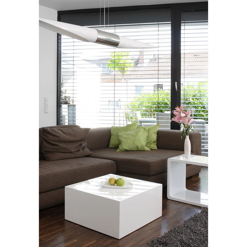 Couchtisch Hochglanz Weiß, quadratisch – 60 × 60 cm