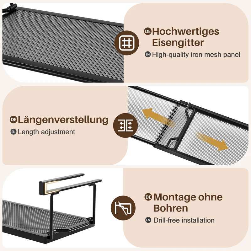 Yorbay ausziehbares Hängeregal 38,5–70,5 cm
