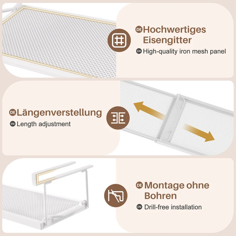Yorbay ausziehbares Hängeregal 38,5–70,5 cm