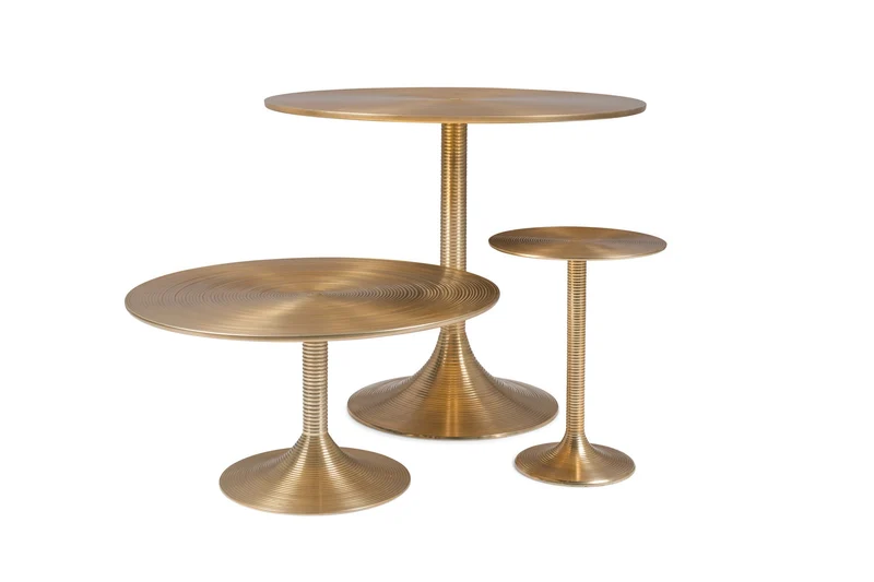 Bold Monkey Beistelltisch Hypnotising Round – Gold, Aluminium, 37 × 37 × 48 cm
