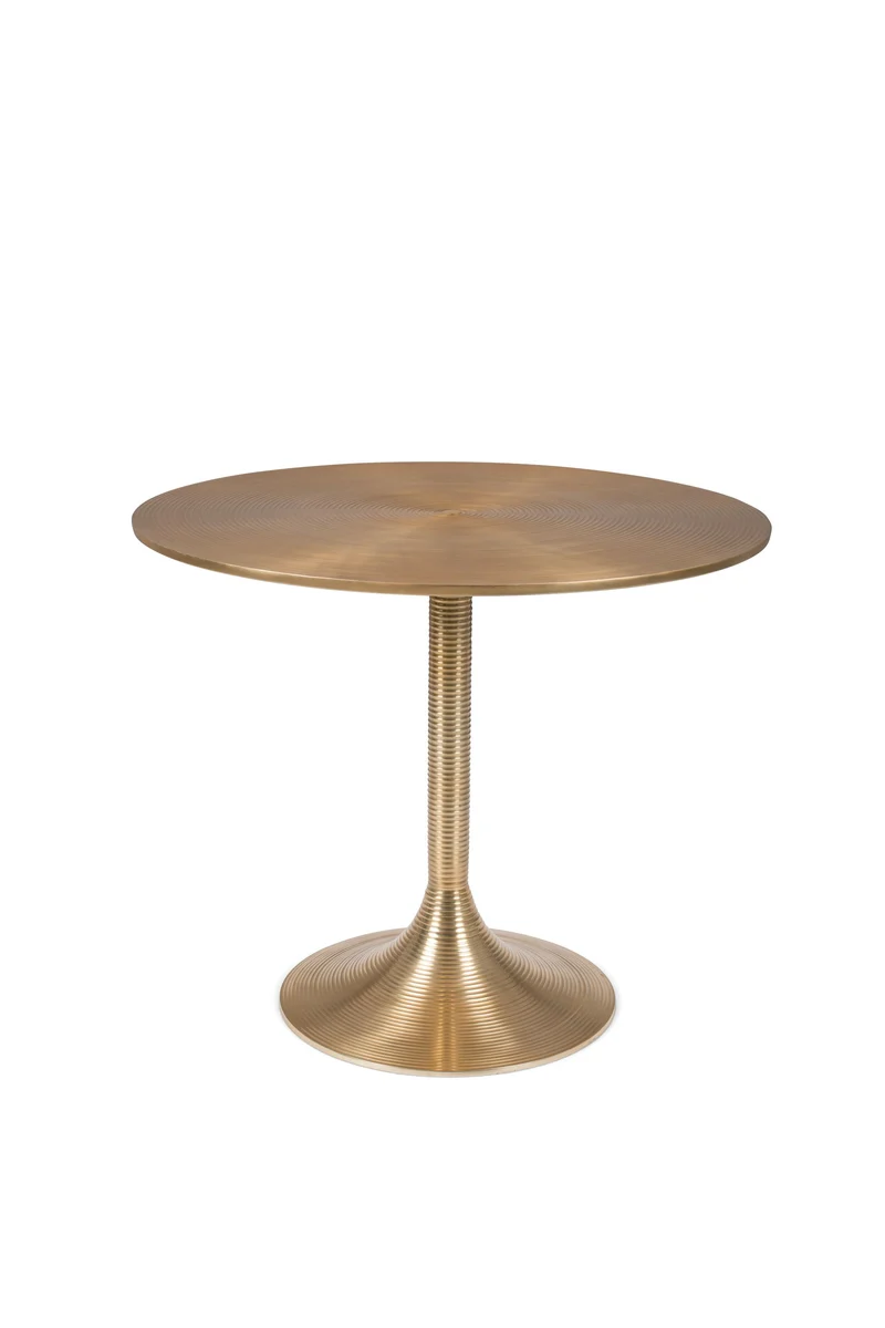Bold Monkey Esstisch Hypnotising Round – Gold, Aluminium, 92 × 92 × 76 cm