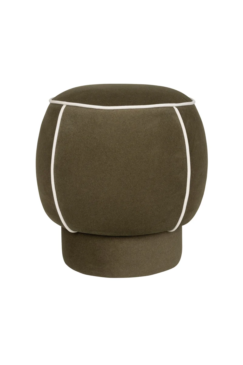 White Label Living Hocker Marina – Grün, Polyester, 45 × 45 × 48 cm
