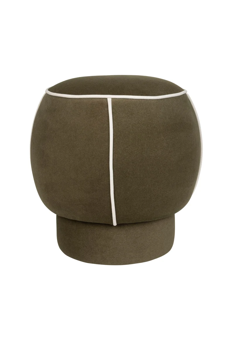 White Label Living Hocker Marina – Grün, Polyester, 45 × 45 × 48 cm