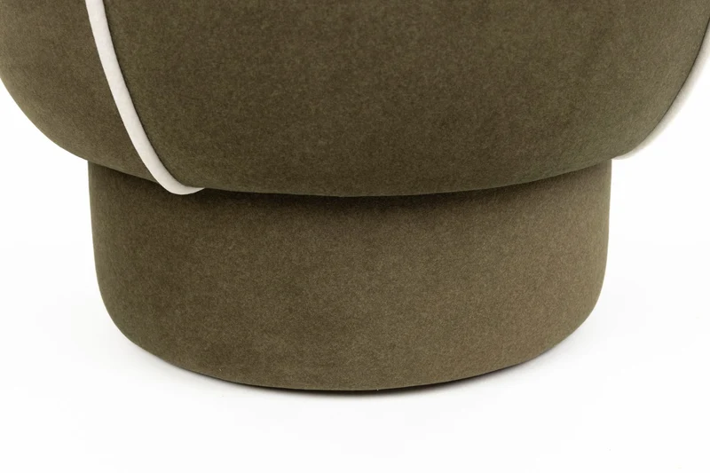 White Label Living Hocker Marina – Grün, Polyester, 45 × 45 × 48 cm