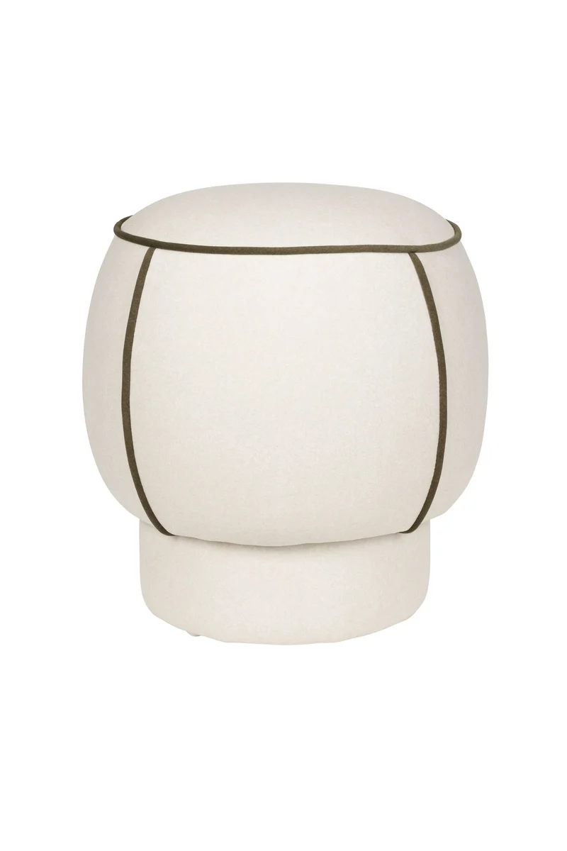 White Label Living Hocker Marina – Weiß, Polyester, 45 × 45 × 48 cm