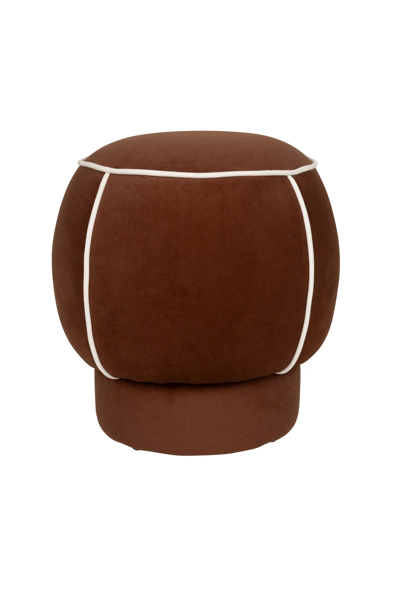 White Label Living Hocker Marina – Rot, Polyester, 45 × 45 × 48 cm