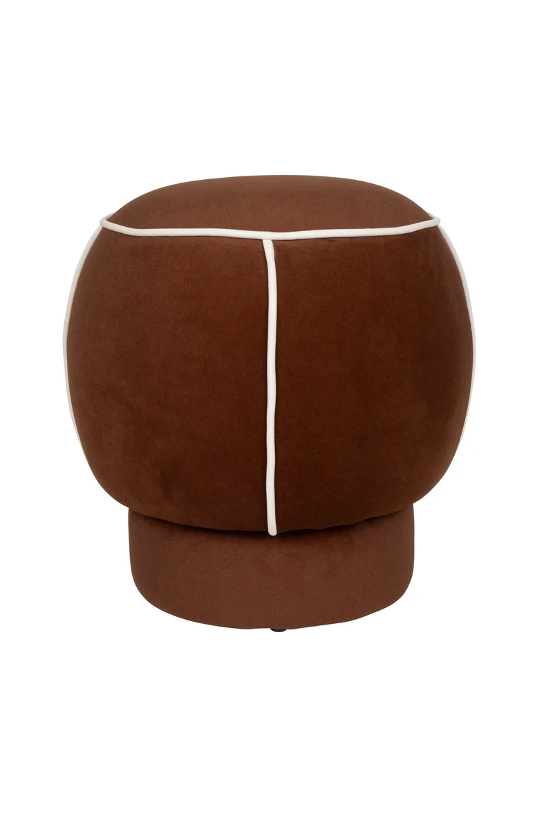 White Label Living Hocker Marina – Rot, Polyester, 45 × 45 × 48 cm