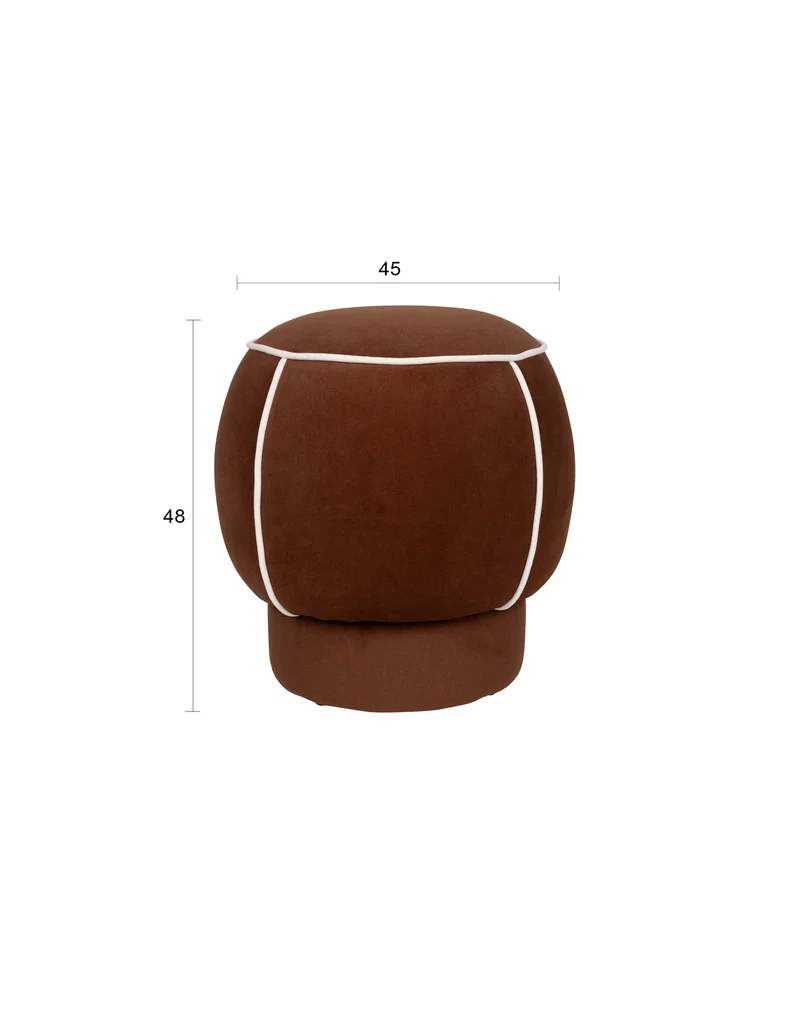 White Label Living Hocker Marina – Rot, Polyester, 45 × 45 × 48 cm
