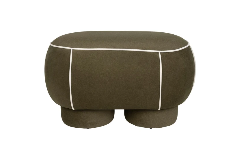 White Label Living Bank Marina M – Grün, Polyester, 45,5 × 77,5 × 49 cm