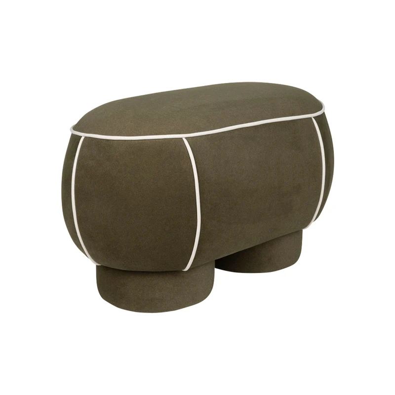 White Label Living Bank Marina M – Grün, Polyester, 45,5 × 77,5 × 49 cm