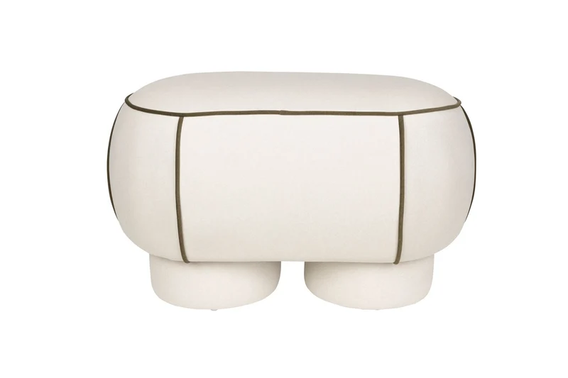 White Label Living Bank Marina M – Weiß, Polyester, 45,5 × 77,5 × 49 cm