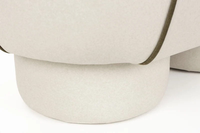 White Label Living Bank Marina M – Weiß, Polyester, 45,5 × 77,5 × 49 cm