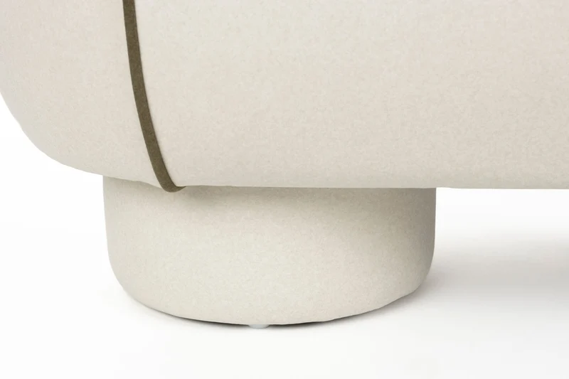 White Label Living Bank Marina L – Weiß, Polyester, 44 × 121 × 47 cm