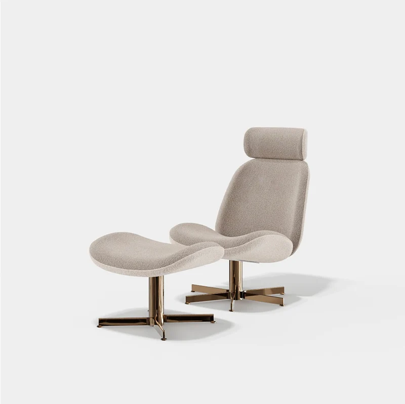 Evanyrouse Ellender Sessel mit Fußhocker