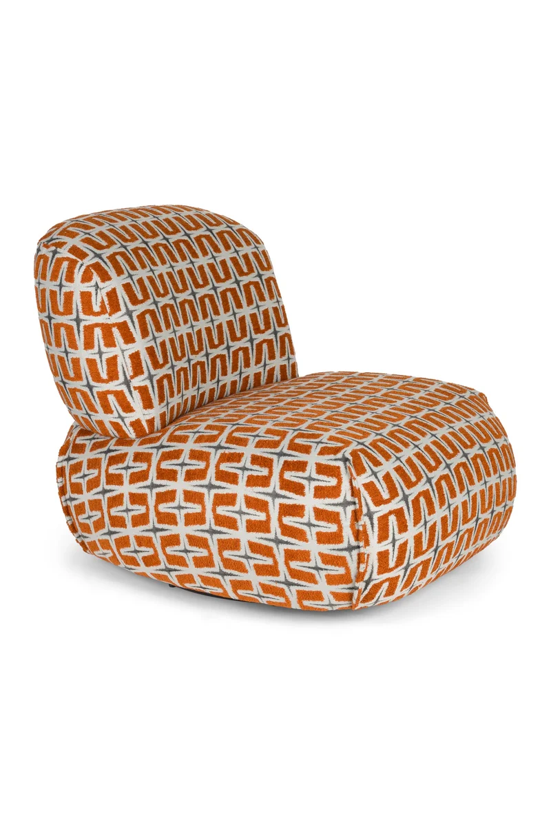 Bold Monkey Loungesessel Ritz Beige Burned – Orange, Polyester, 92 × 81,5 × 71 cm