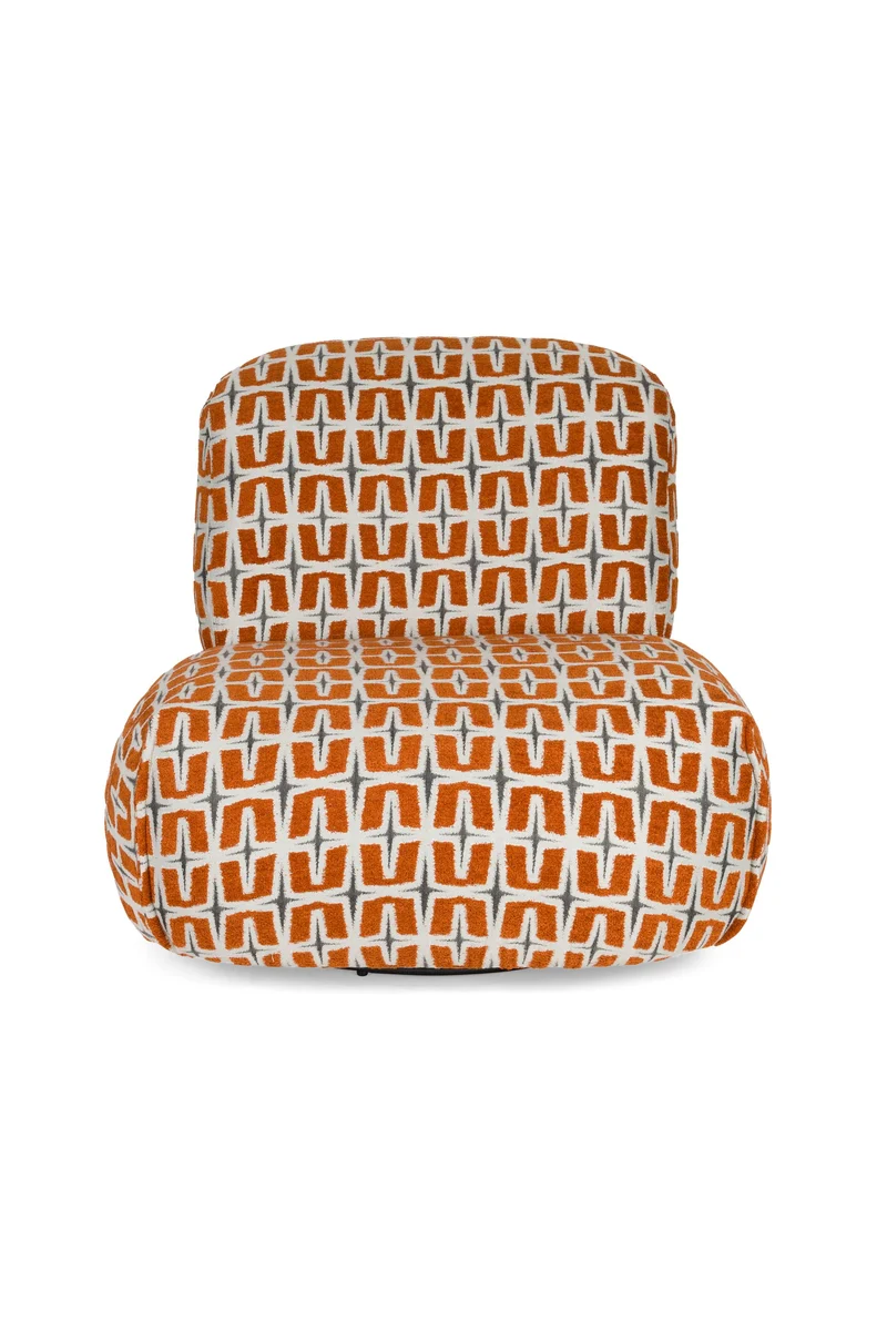 Bold Monkey Loungesessel Ritz Beige Burned – Orange, Polyester, 92 × 81,5 × 71 cm