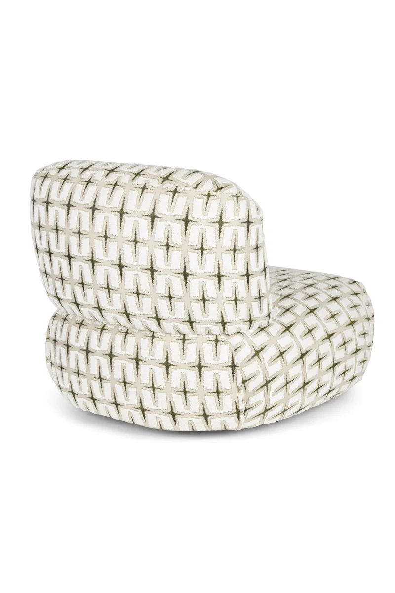 Bold Monkey Loungesessel Ritz Beige – Grün, Polyester, 92 × 81,5 × 71 cm