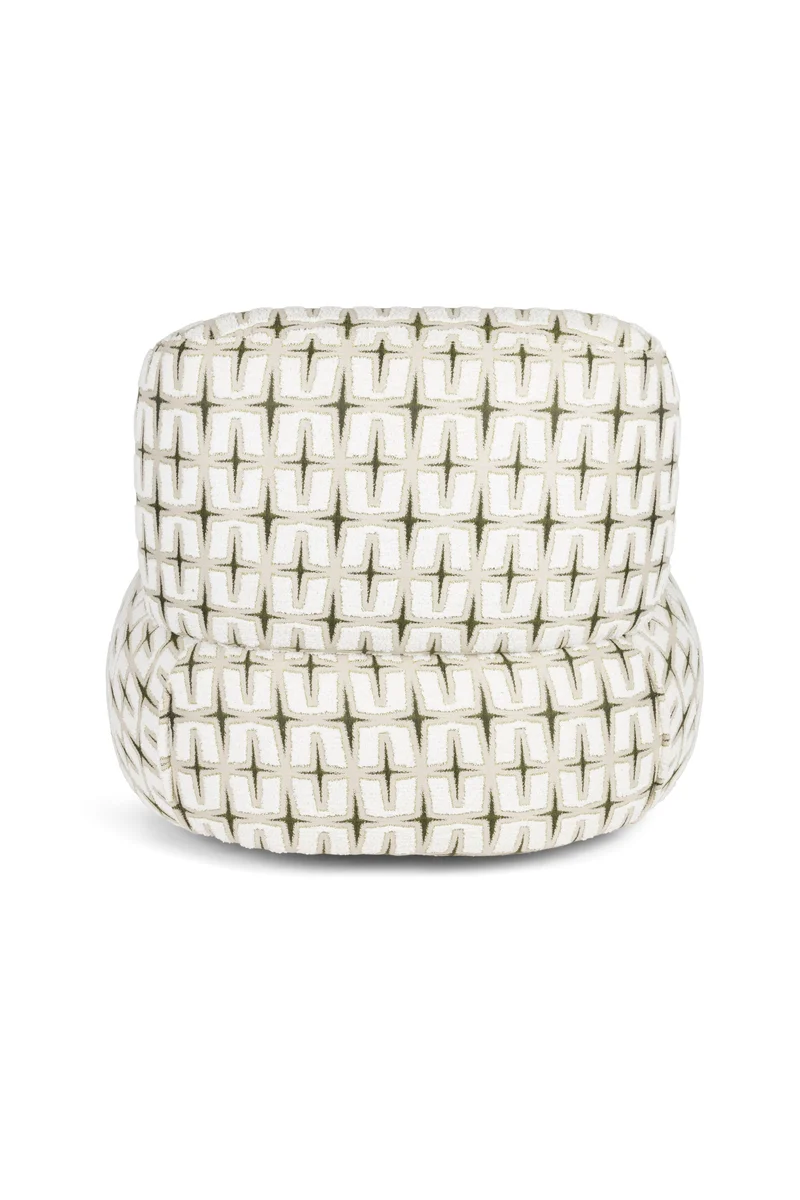 Bold Monkey Loungesessel Ritz Beige – Grün, Polyester, 92 × 81,5 × 71 cm