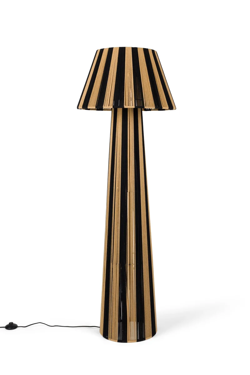 Bold Monkey Stehleuchte Stripe it up – Schwarz, Eisen, 51 × 51 × 149 cm