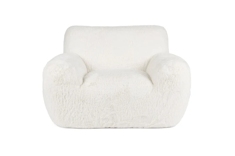 Bold Monkey Loungesessel Cuddle the Yeti – offwhite, Polyester, 106 × 125 × 78 cm
